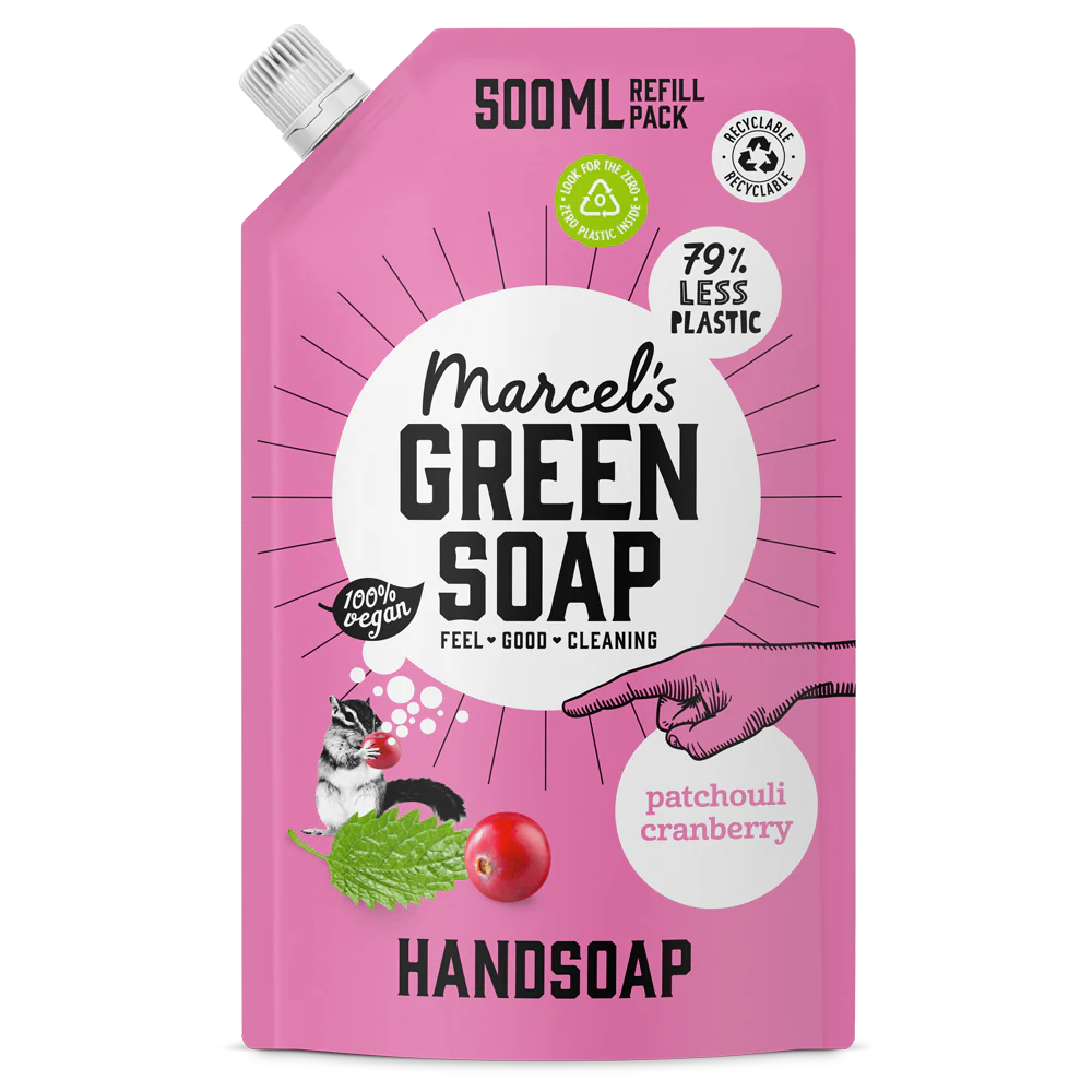 Handzeep Navulling Patchouli & Cranberry